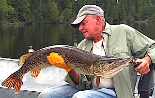 Trophy 42-inch Northern Pike by Steve Fishing at Fireside Lodge